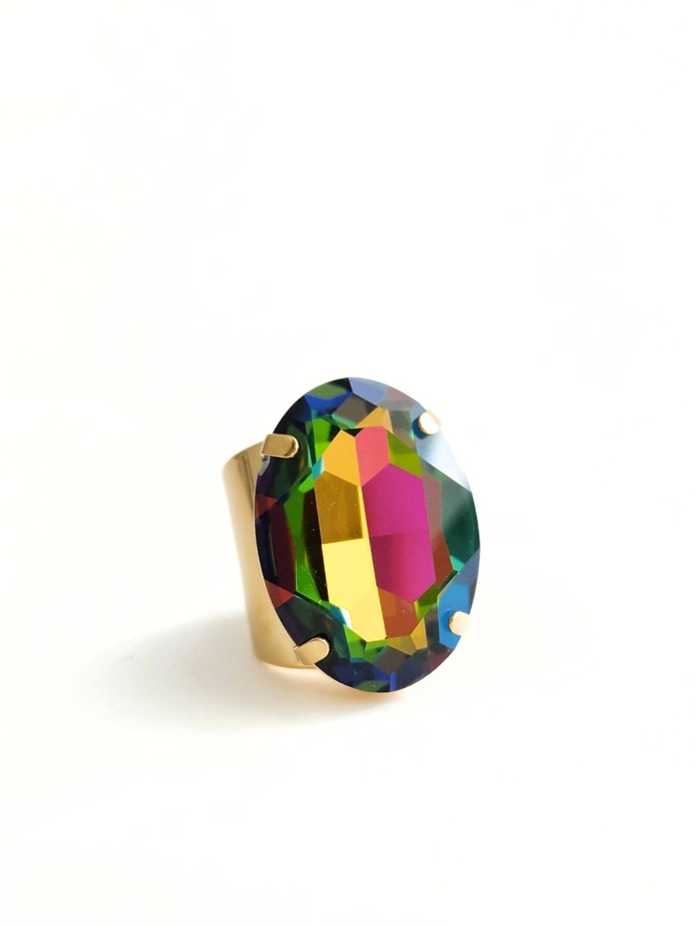 Vitrail Oval Crystal Statement Ring - Picture 2 of 2